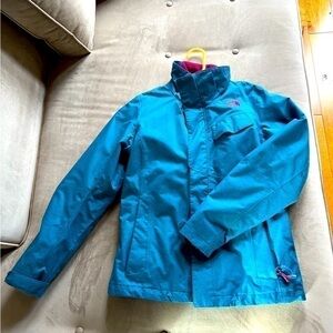 North Face Women's Helata 3-in-1 Ski Jacket Medium Teal Hyvent Waterproof